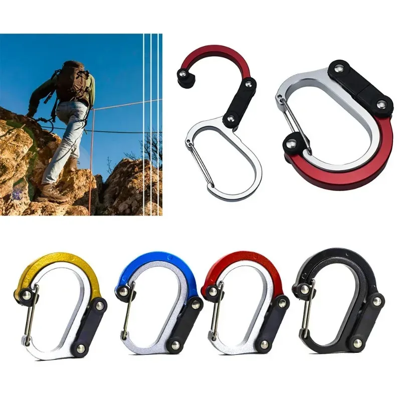 Multifunctional Hook Aluminum Alloy Rotatable Quick Release Fishing Camping Buckle