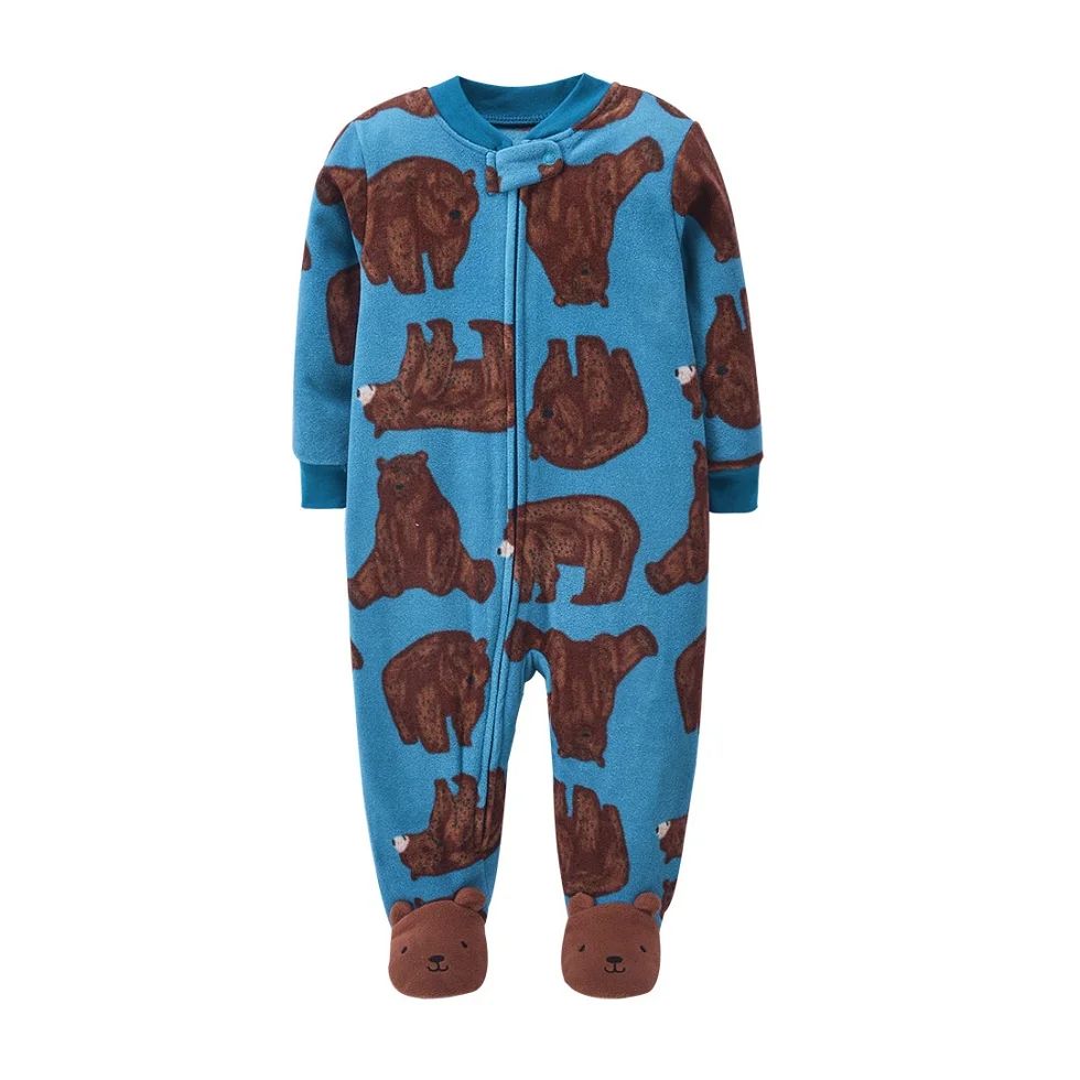 New Fall Winter Newborn Infant Babe Boy Girl Rompers  Fleece Warm Animal Sleepwear Animal Overall Babe Jumpsuits 0-12 Months 3