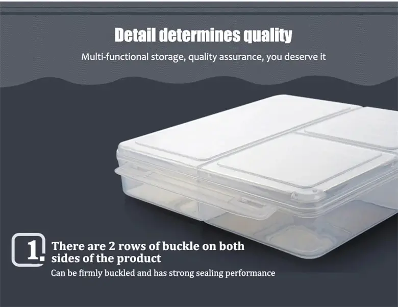 3 Grids Food Storage Box Container Fruit Vegetable Refrigerator Freezer Organizers Sub-Packed Meat Ginger Kitchen Accessories