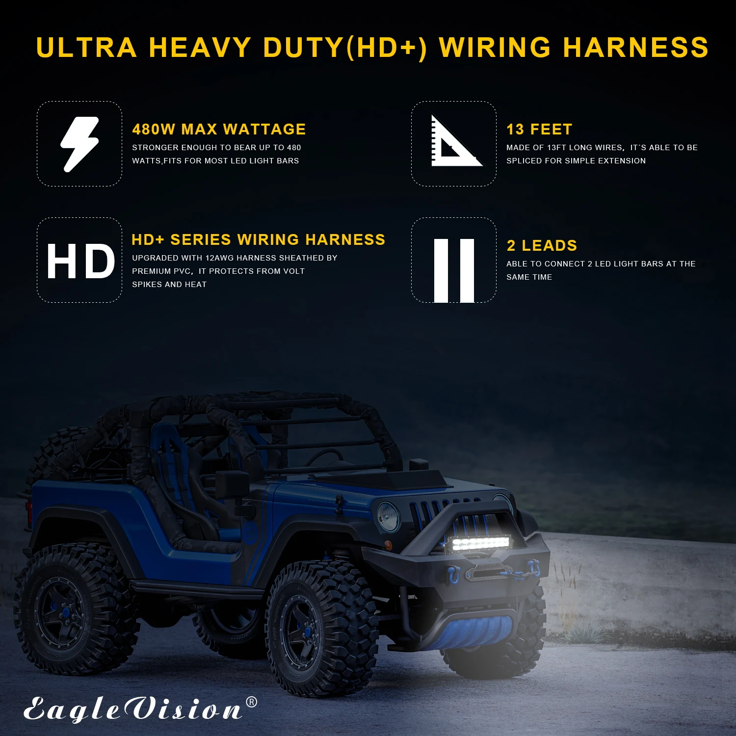 Auto LED Spotlights Work Light Bar White Yellow Flash 120w for Off Road 12V 24V