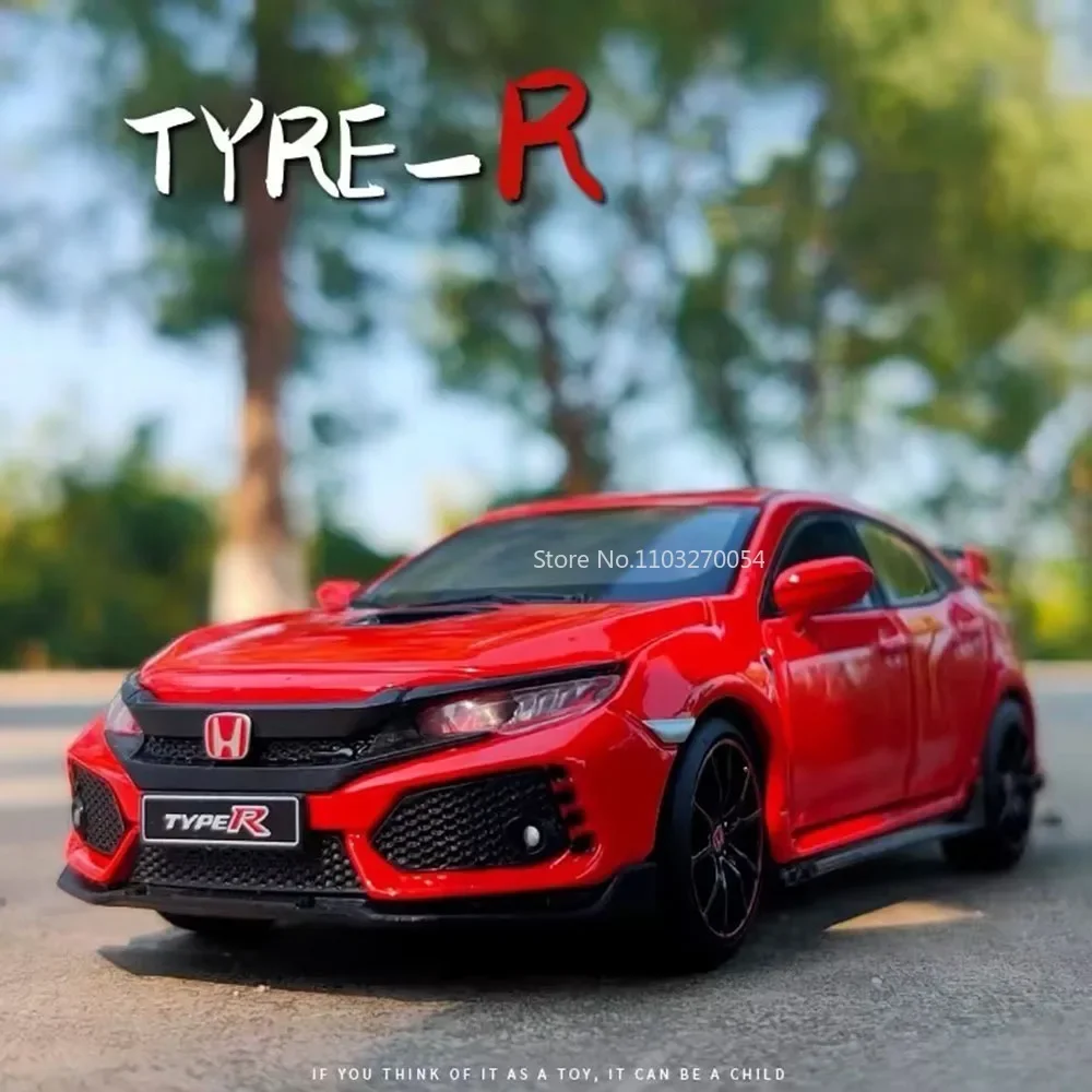 

1/32 Honda Civic Type R Alloy Model Car Toy Miniature Simulation Diecast with Sound Light Collection Models Toys Children Gifts