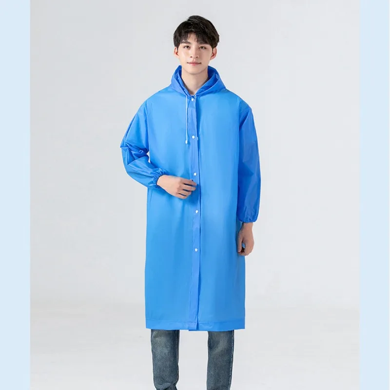 

Non Disposable Adult Raincoat with Full Body EVA for Convenient Connection Women Men Black Camping Waterproof Rainwear