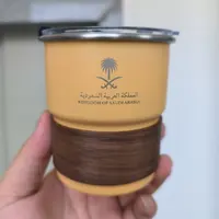 The National Emblem of Saudi Arabia Logo New Stainless Steel Cup Beer Mug with Lid wood 300ml Outdoor Camping Coffee Mug 3