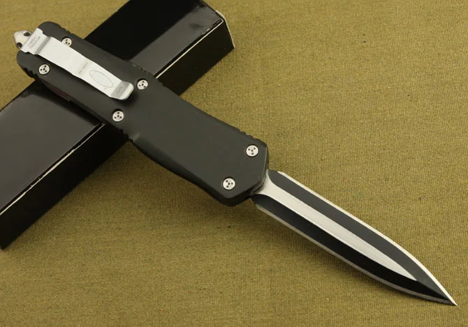 

Micro OTF Tech Knife Combat Troo Series 440 Blade 57HRC Hardness Zinc-aluminum Alloy Handle Outdoor Self Defense Pocket Knife