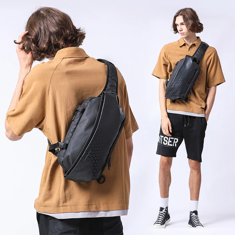 

Men's Chest Pack Casual Crossbody Bags Male Shoulder Bag Oxford Messenger Bag Waterproof Large Capacity Sport Running Sling Bag