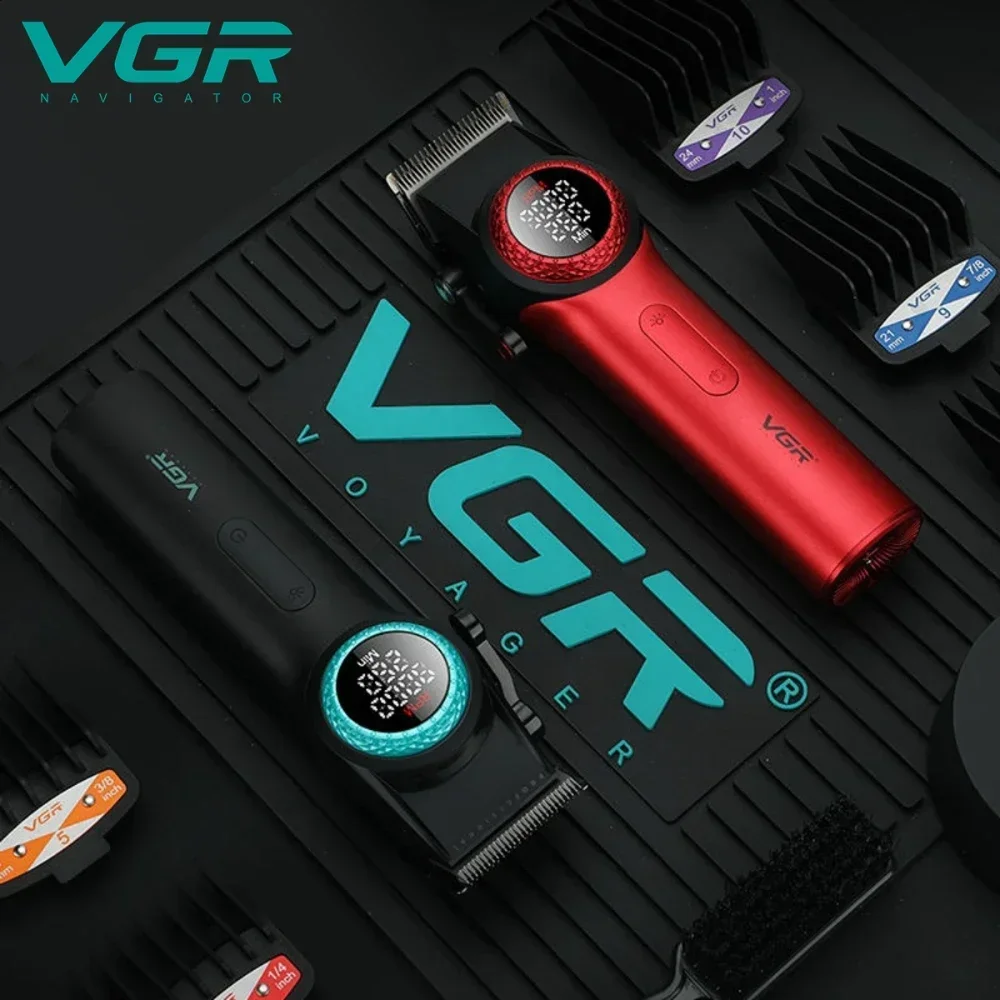 VGR Hair Trimmers Professional Hair Clippers 9000 RPM Machine Brushless Motor Metal Trimmers Electric Trimmer for Men V-001