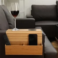 Bamboo Wood Sofa Armrest Tray Foldable Space Saving Furniture Storage Tray Wall Table Sofa Armrest Support Tray Home Decoration 2