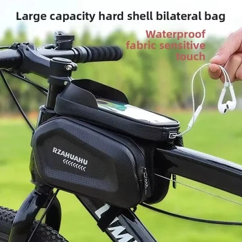 Borse da bicicletta Borsa da telaio per tubo anteriore superiore per bici Custodia per supporto per telefono touchscreen Borsa per bici da strada MTB Accessori e parti per ciclismo