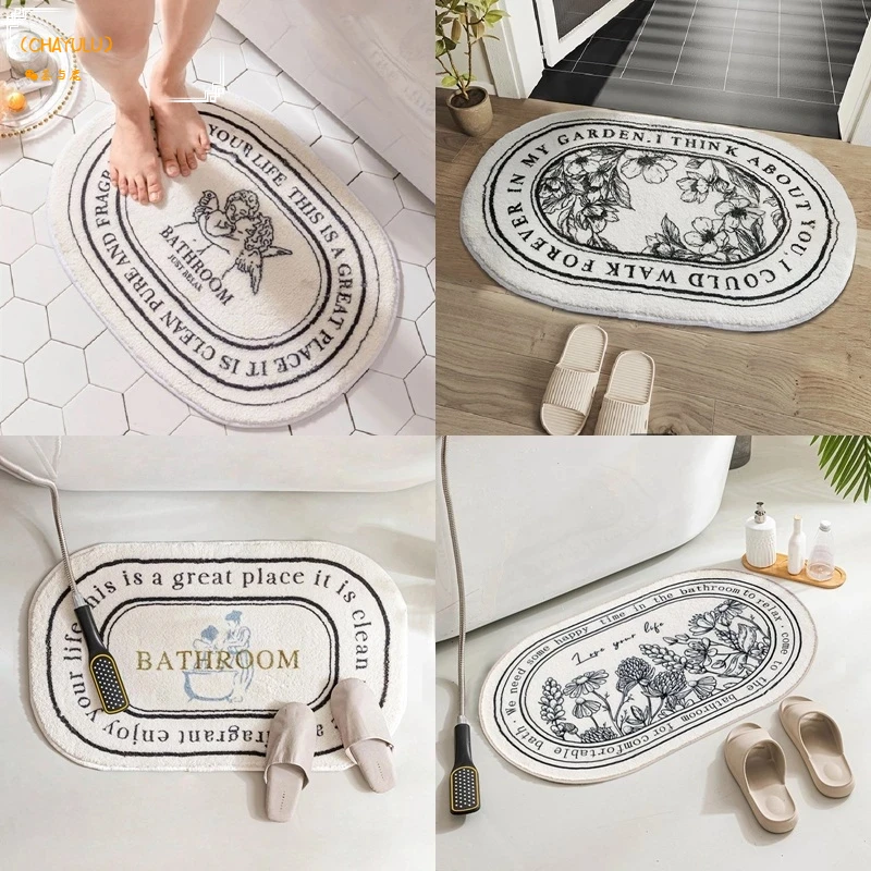 

Non-Slip Bath Mat INS Style Doormat Absorbent Carpets Entrance Mats Balcony Porch Area Rugs Living Room Bathroom Alfombra