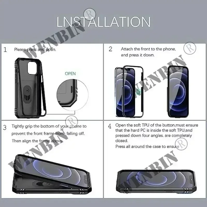 Heavy Duty Shockproof Case with 360° Rotating Kickstand and Camera Protection