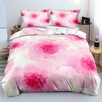 3D Design Flowers Duvet Cover Sets Bed Linens Bedding Set Quilt/Comforter Covers Pillowcases 220x240 Size Black Home Textile 4