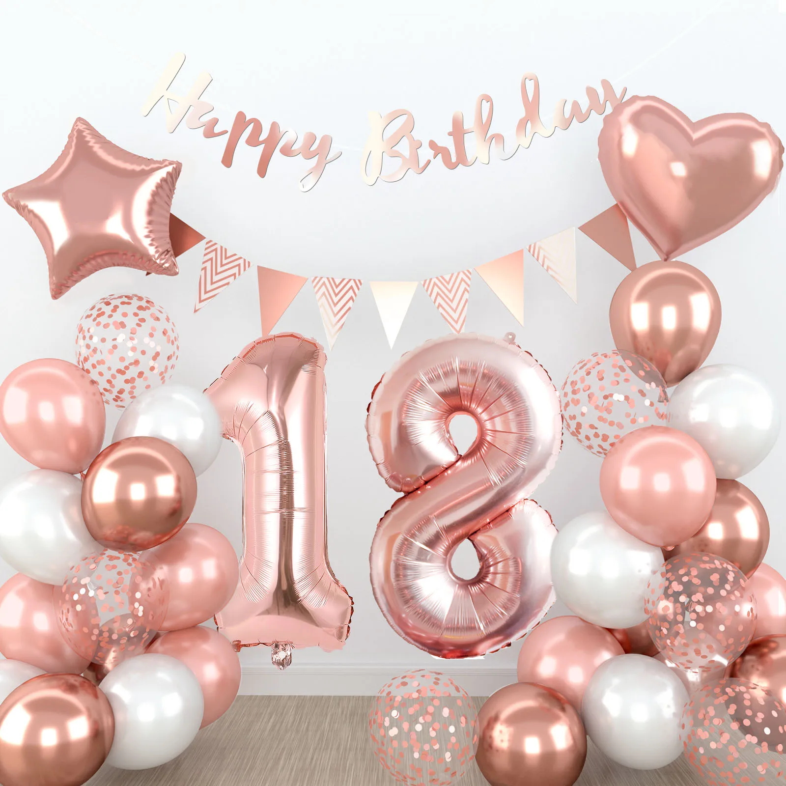 Rose Gold 18 30 40 50 Birthday Decoration Balloons Globos Happy Birthday  Garland Confetti Ballon for Birthday Party Supplies - AliExpress