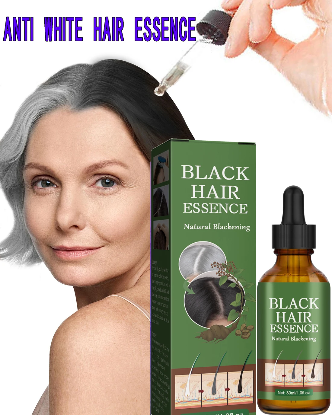 Anti Gray Hair Essence Hair Blackening Serum White Hair Treatment White anti-gray-hair-essence-hair-blackening-serum-white-hair-treatment-white