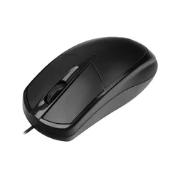 Ergonomic Wired USB Optical Mouse with 3 Buttons - 1000 DPI for Gaming and Office Use (Black)