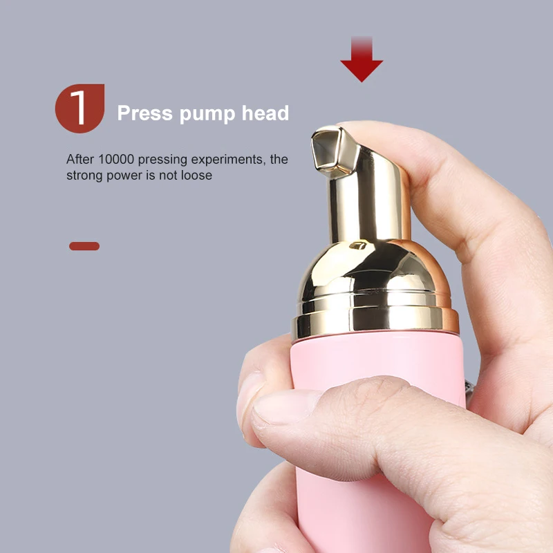 50ml Plastic Foam Pump Bottle Refillable Empty Cosmetic Container Cleanser Soap Shampoo Foaming Bottles Makeup Travel Bottle