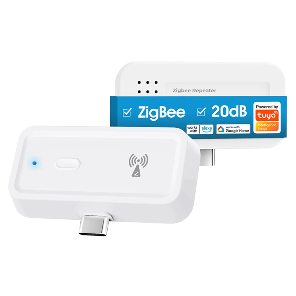 ZigBee Range Extender Works with ZigBee Gateway Hub Type C Smart Home Automation Devices Work Up To 20db for Alexa Google Home