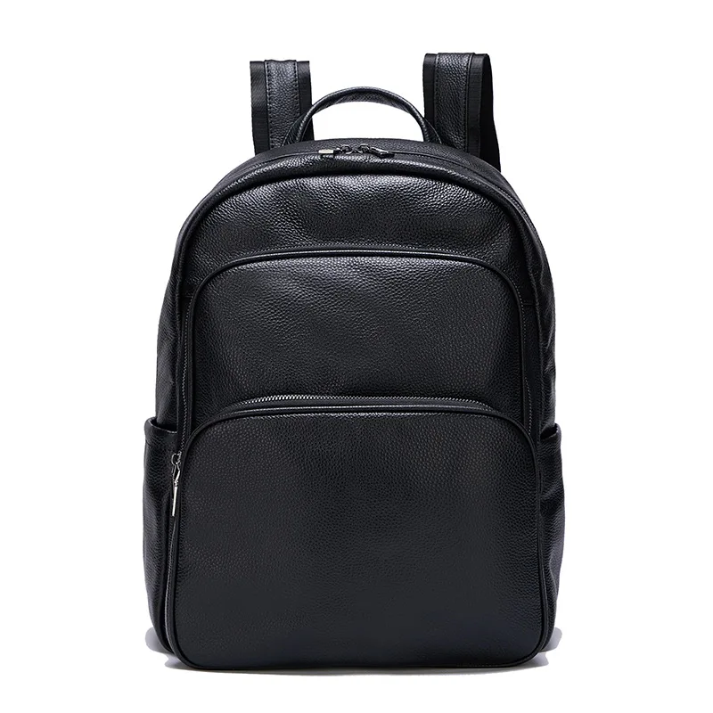 

2022 New Brand 100% Genuine Leather Men Backpacks Fashion Real Natural Leather Student Backpack Boy Luxury Computer Laptop Bag