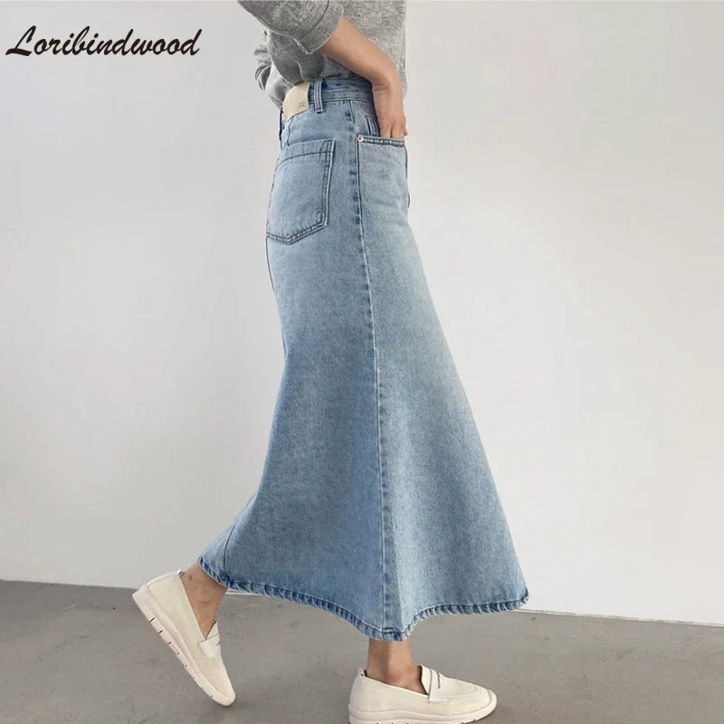 Loribindwood Chic Spring Summer Stretched Women Denim Mid
