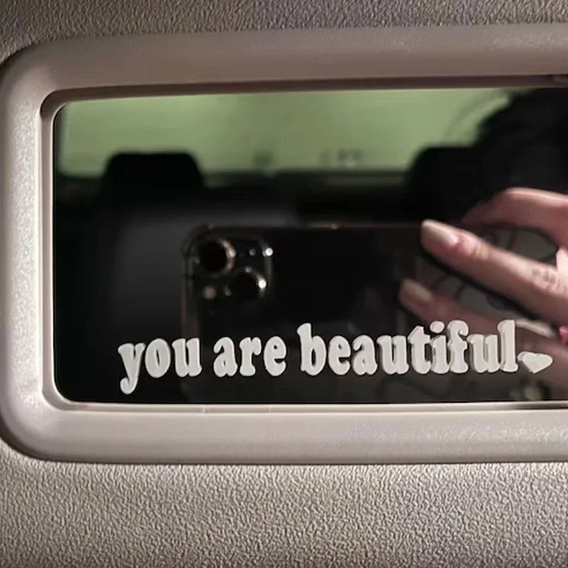 

You are beautiful Star Car Mirror Sticker Decal Rear View Mirror Auto Vehicle Vinyl Decor Sticker Car Interior Accessories