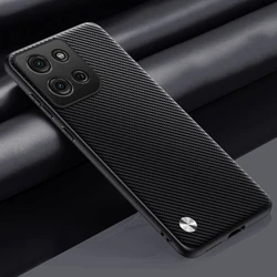Leather Case Cover with Soft Frame and Camera Protection for Motorola Moto G Series (Carbon Fiber)