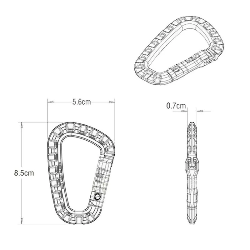 Climbing Carabiner 6x Tactical Plastic Cadet Hiking Camping
