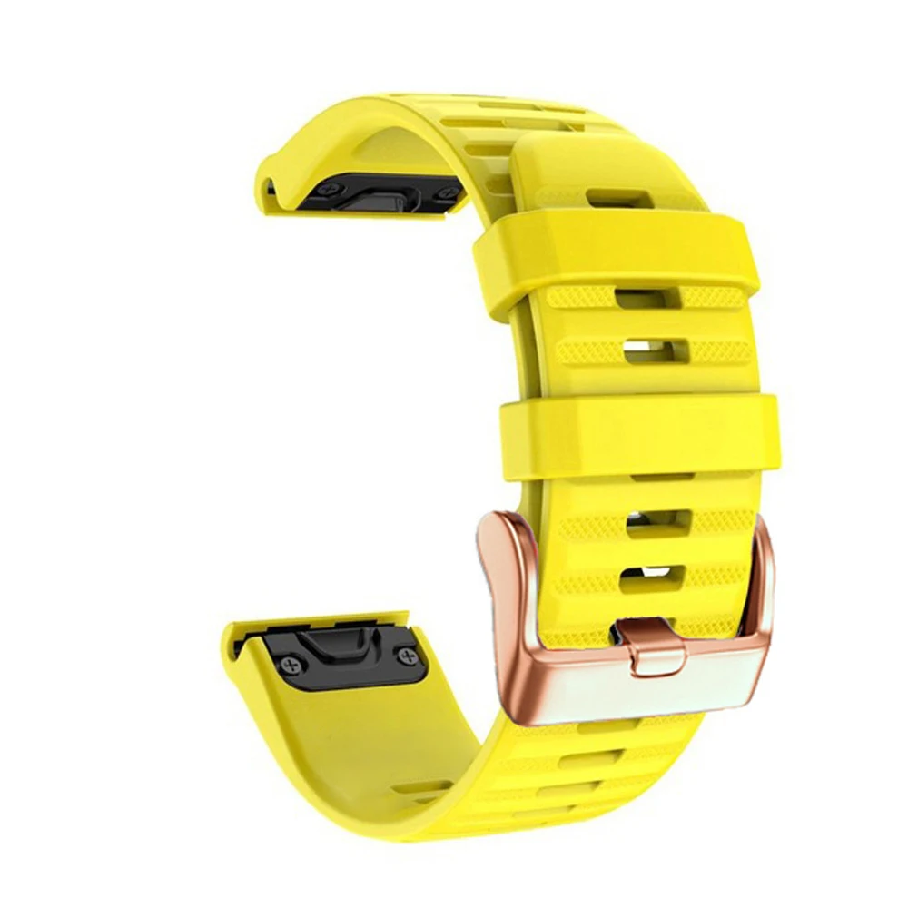 Rose Gold Buckle 20mm Silicone Smartwatch Strap - Quick Release Bracelet Wristband