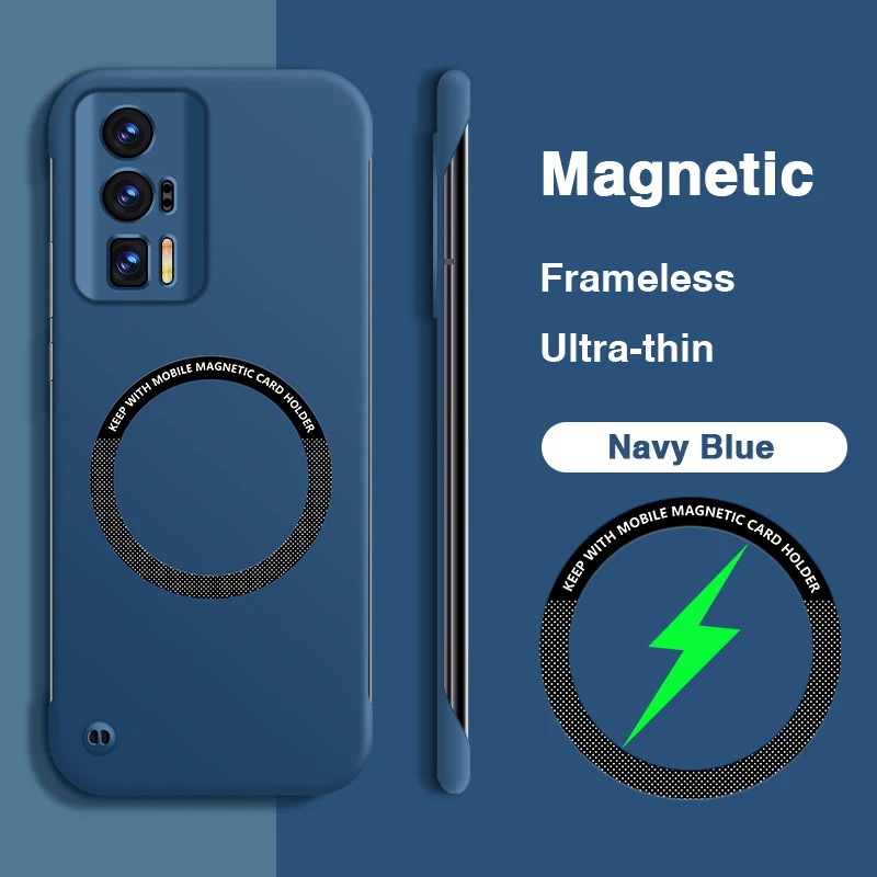 Camera Protection Tough Case with Magnetic Wireless Charging - Frameless Thin Hard Back Cover