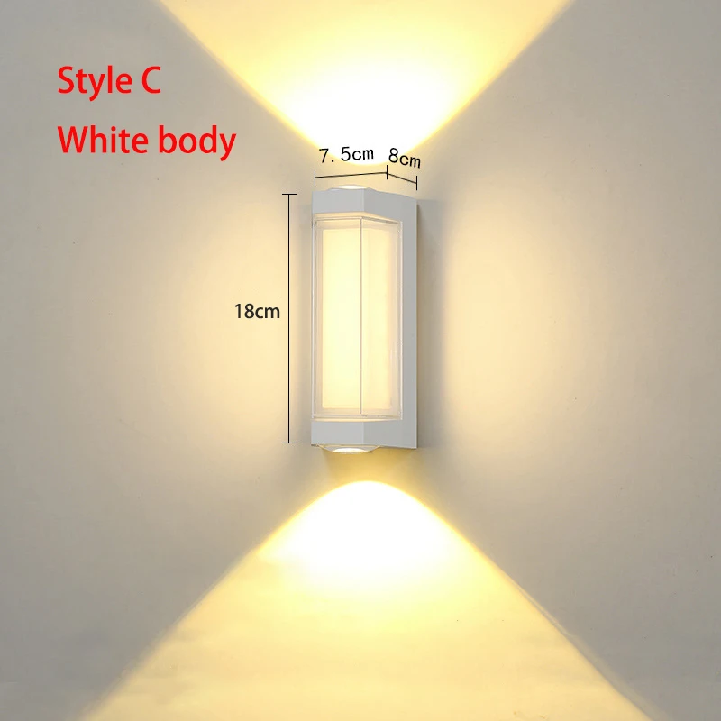 thumbnail image 1 of Lámpara de pared LED para exteriores, moderna y sencilla, resistente al agua IP65, luz ascendente y descendente, lámpara de patio, luz de pared para pasillo, aplique de pared exterior, 1 of 5
