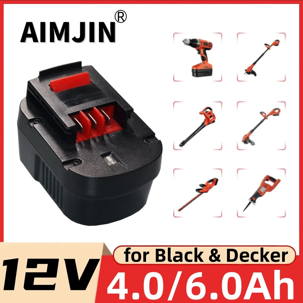 

12V 4000/6000mah Rechargeable Tool Battery forBlack&Decker A12 A12EX FSB12 FS120B A1712 HP12K HP12 Ni-MH Replacement Drill Batte