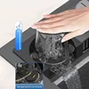 Digital Display Waterfall Kitchen Sink Stainless Steel  Large Single  Slot Right Side Under mount Cup Washer  Piano Keys 3