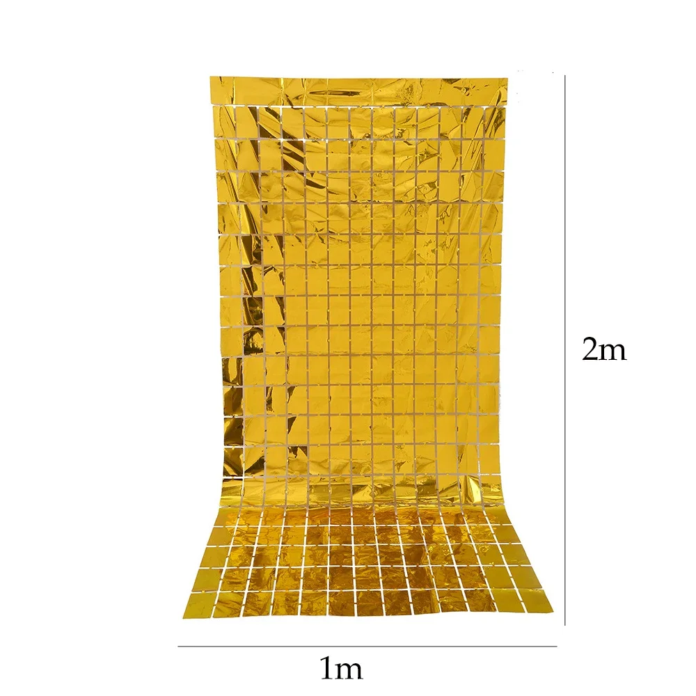 Gold & Silver Glitter Rain Foil Backdrop for Celebrations & Events