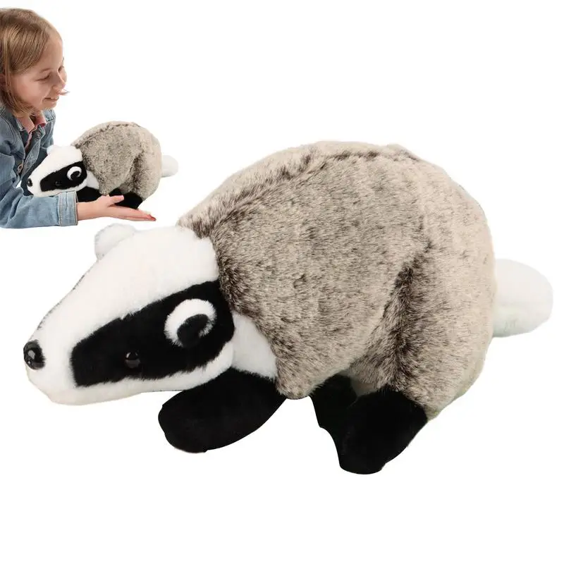 Badger Stuffed Animal Plush Toy Soft Material Cuddly Appearance Cute Badger Doll For Bedroom, Living Room, Office And Home