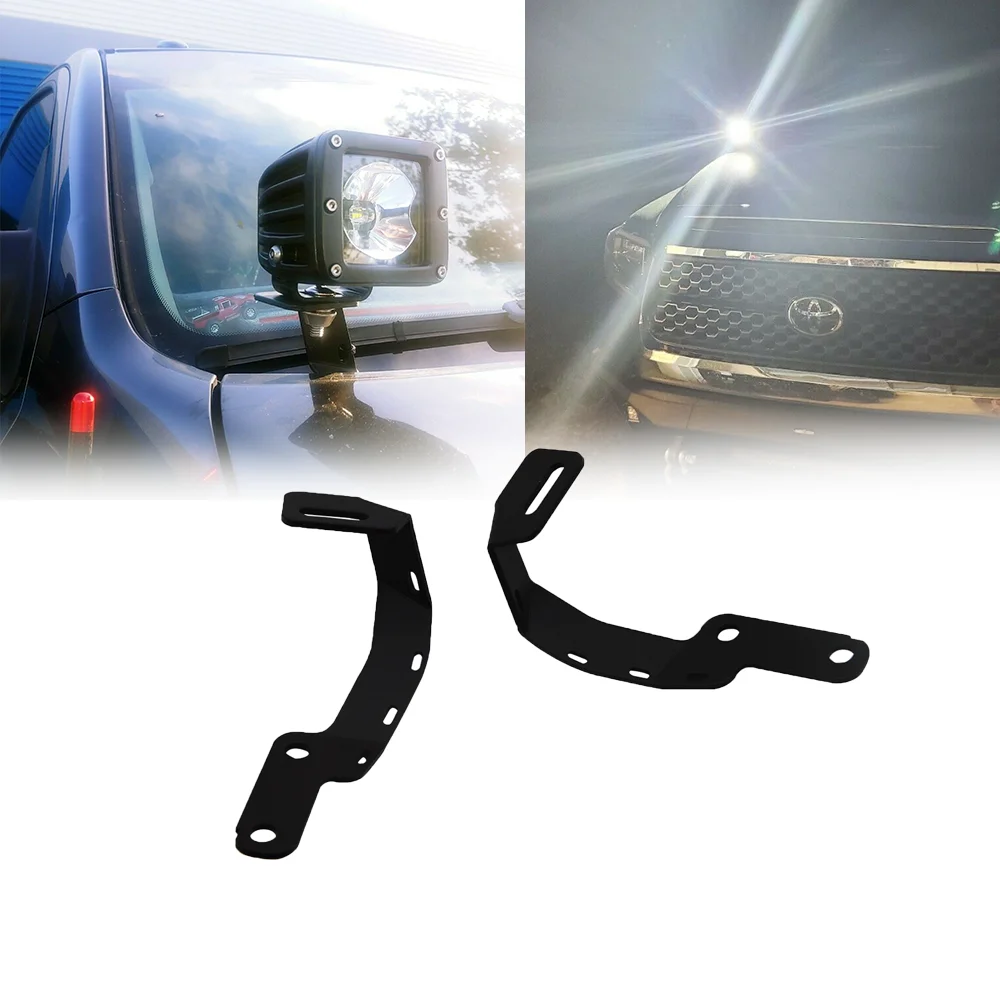 

For Toyota 4Runner 2009-2023 & Tundra 2007-2021 Upper Hood Left Right Side Car Led Work Light Mount Brackets Car Accessories