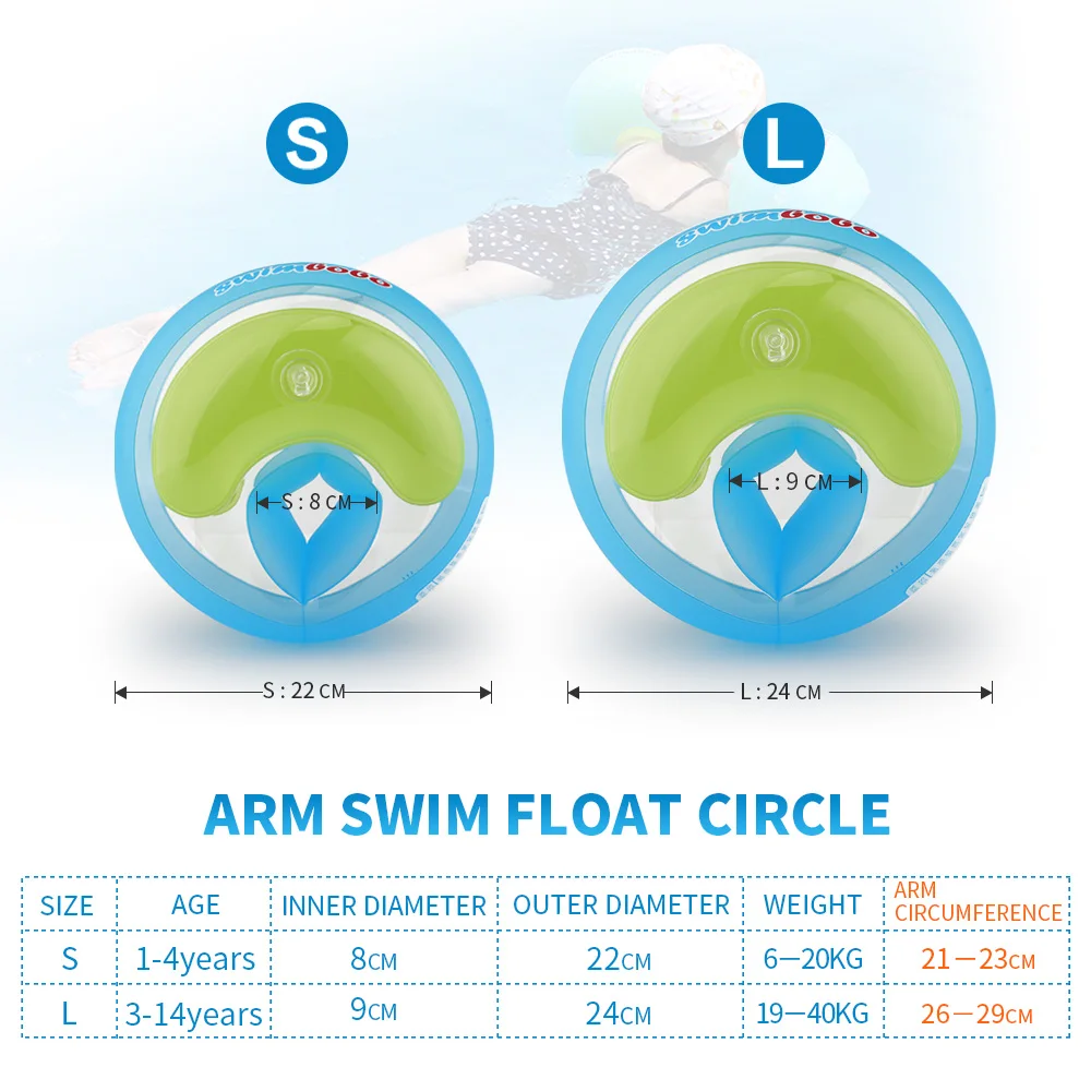 Baby Inflatable Arm Floating Children Sleeves Swim Ring Kids Summer Swim Circle Ring Trainer Inflatable Pool Accessories