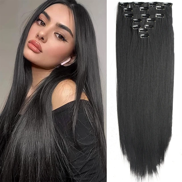 Clip In Long Straight Synthetic Hair Extension