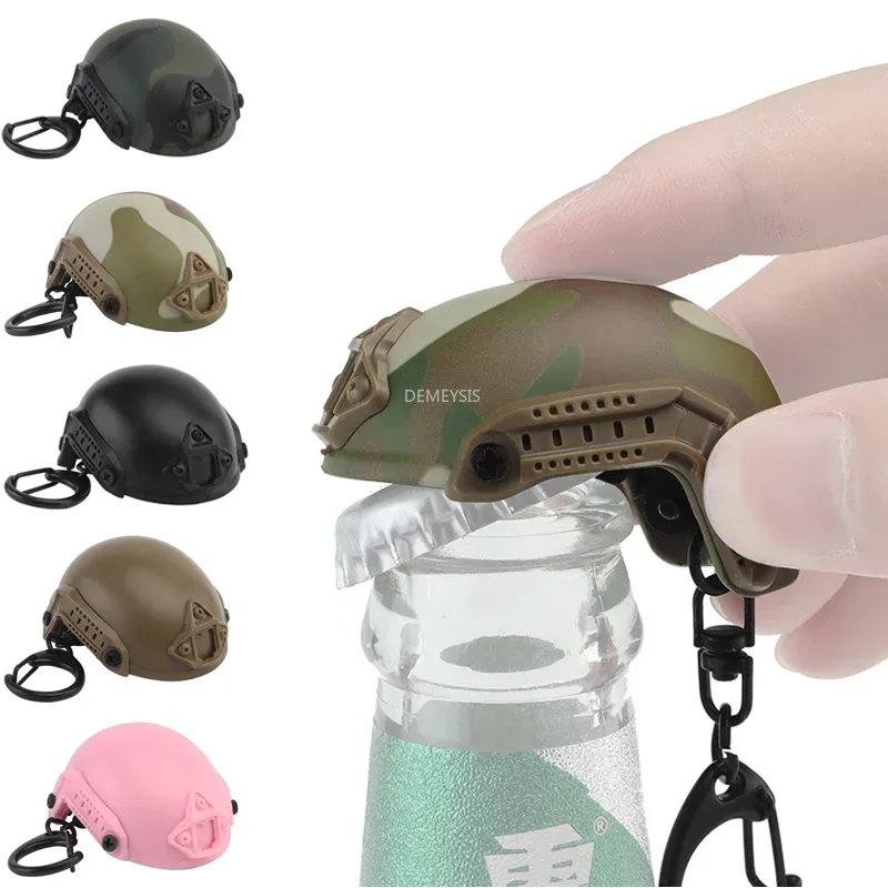 Keychain Tool Mini Helmet Keychain Bottle Cap Opener