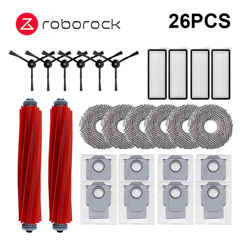Roborock Robot Vacuum Accessory Kit - Dust Bag, Main & Side Brushes, HEPA Filter, Cleaning Cloths