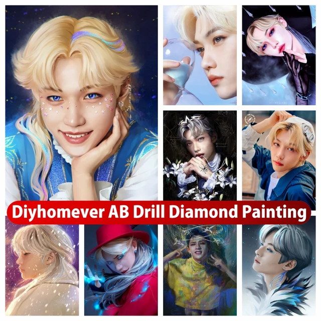 Picture Mosaic Diamond Stray Kids  Rhinestone Diamond Painting Kids -  Diamond - Aliexpress