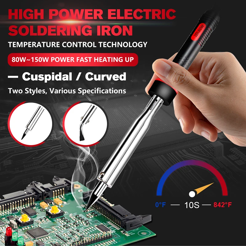 Fer à souder thermoélectrique externe haute puissance TU-505-150W (prise  ronde à buse incurvée) Réglementation européenne 220V-240V