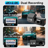 Caméra embarquée ADAS 4K+2.5K GPS WIFI Vision nocturne 24h Mini caméra embarquée avec objectif arrière en option Enregistreur vidéo DVR pour voiture Boîte noire 4