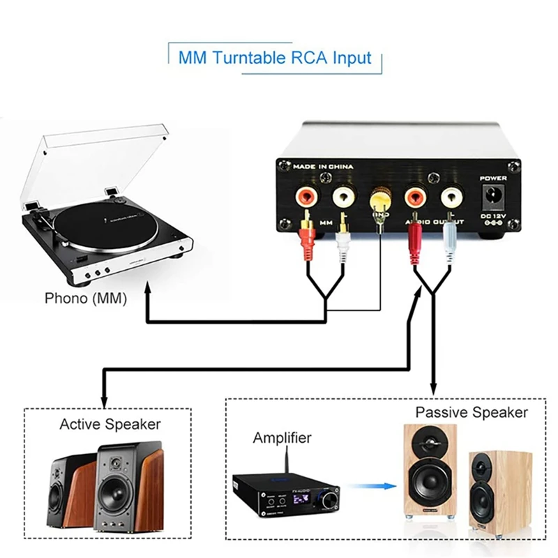 Phono Preamp Record Player Stereo Preamplifier Moving Magnet Phono