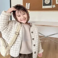 Veste en coton de style coréen pour filles, vêtements pour enfants, automne, hiver, nouveau 1