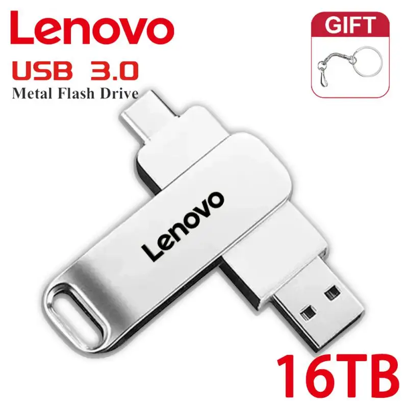 

Lenovo 16TB USB 3.0 Flash Drive U Disk Type-C Interface High Speed 1TB 2TB 4TB Large Capacity 512GB Metal Pendrive Memoria Stick