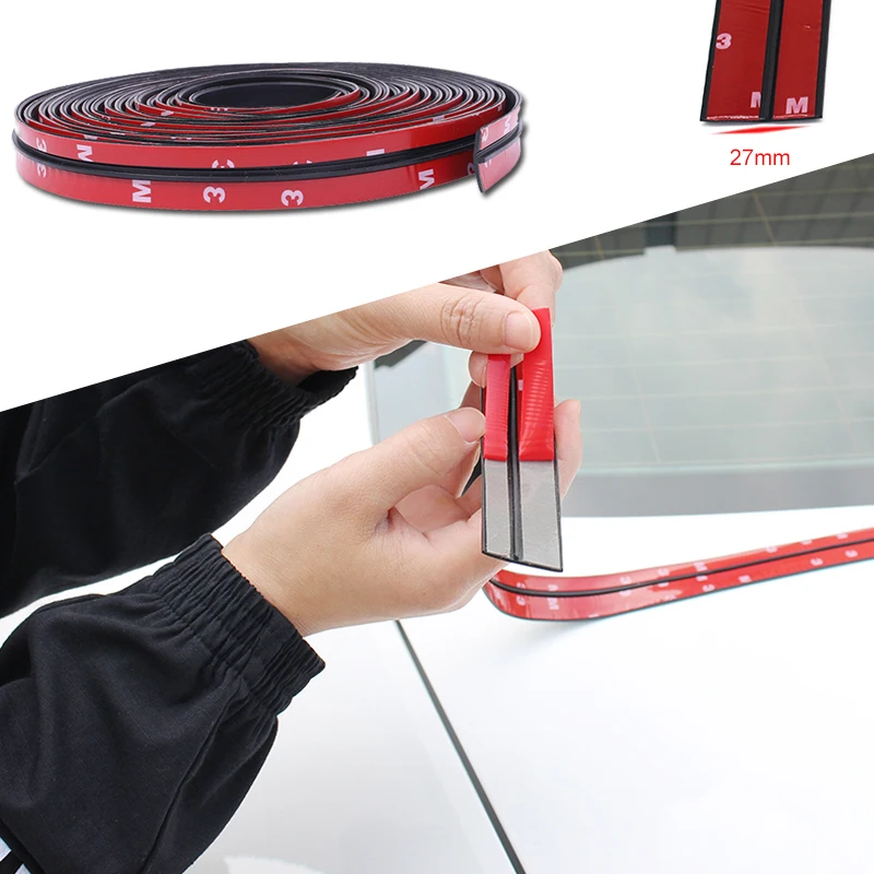 

1M Rubber Car Upgrade 27mm T-Type Sealing Strips For Auto Roof Windshield Sealant Protection Noise Insulation Accessories