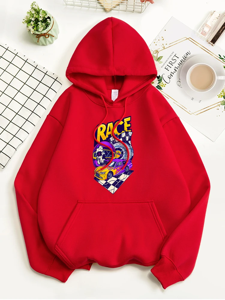 

Cool Race Car Print Men Hoody Loose Fashion Sportswears Street Quality Sweatershirt Fashion Autumn Fleece Warm Female Pullover