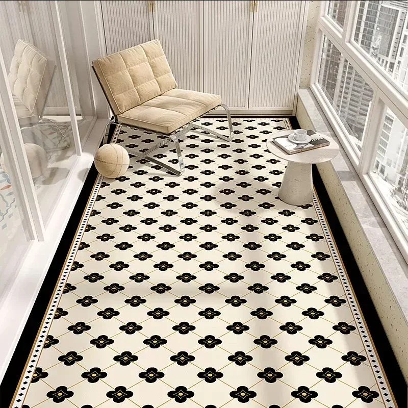 Kitchen Floor Mat Oil-proof Waterproof Easy Clean Bedroom Balcony Carpet Home Decor Large Area PVC Leather Rug Tapete De Cozinha