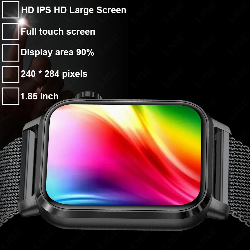 60Hz High Brush Smart Watch Man Bluetooth Call Sports Fitness Tracker IP68 Waterproof Bracelet Women Smartwatch For Android IOS