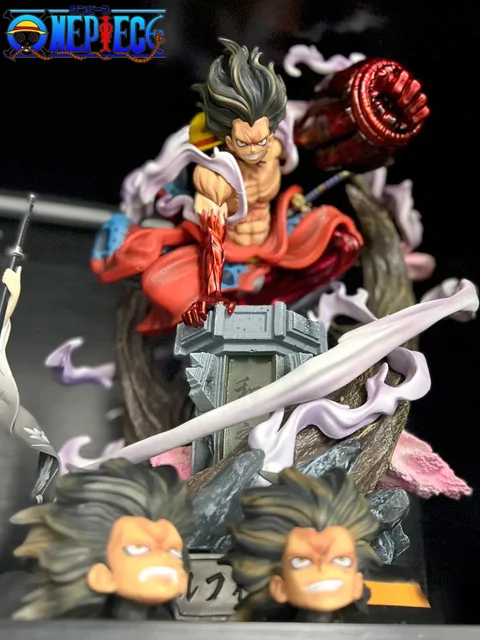 Figurine d'anime One Piece, figurines de statue, modèle à collectionner,  jouet de décoration, cadeau de Noël, Wano Gear 4, Luffy 2 pièces de tête,  26cm - AliExpress