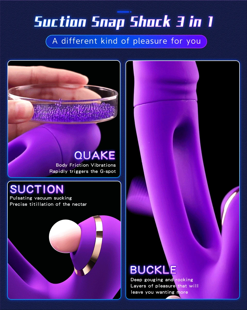 Flapping Dildo Vibrator for Women Clitoris Clit Sucker Stimulation Powerful G Spot Sex Toy Woman Female Rabbit Sucking for Adult