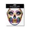 1Pc Face Jewel Makeup Sticker For Carnival Halloween Festival Skull Bone Dressing With Teeth Party Night Club Makeup Body Art 6